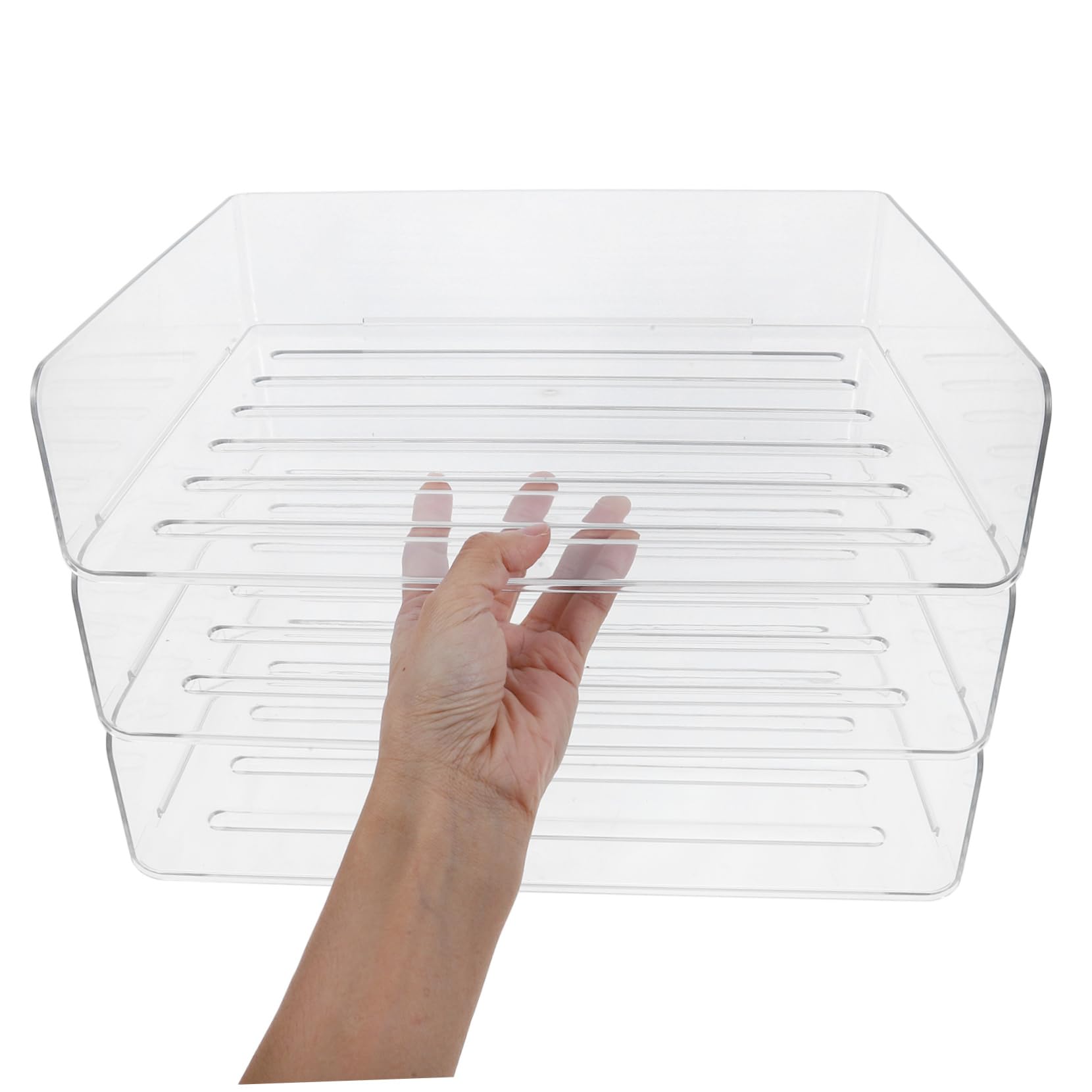 SHINEOFI 3livello Organizzatore per Documenti da Scrivania Vassoio Trasparente per Carta Organizer da Ufficio Vassoio Impilabile Portadocumenti Elegante per Posta e Materiali