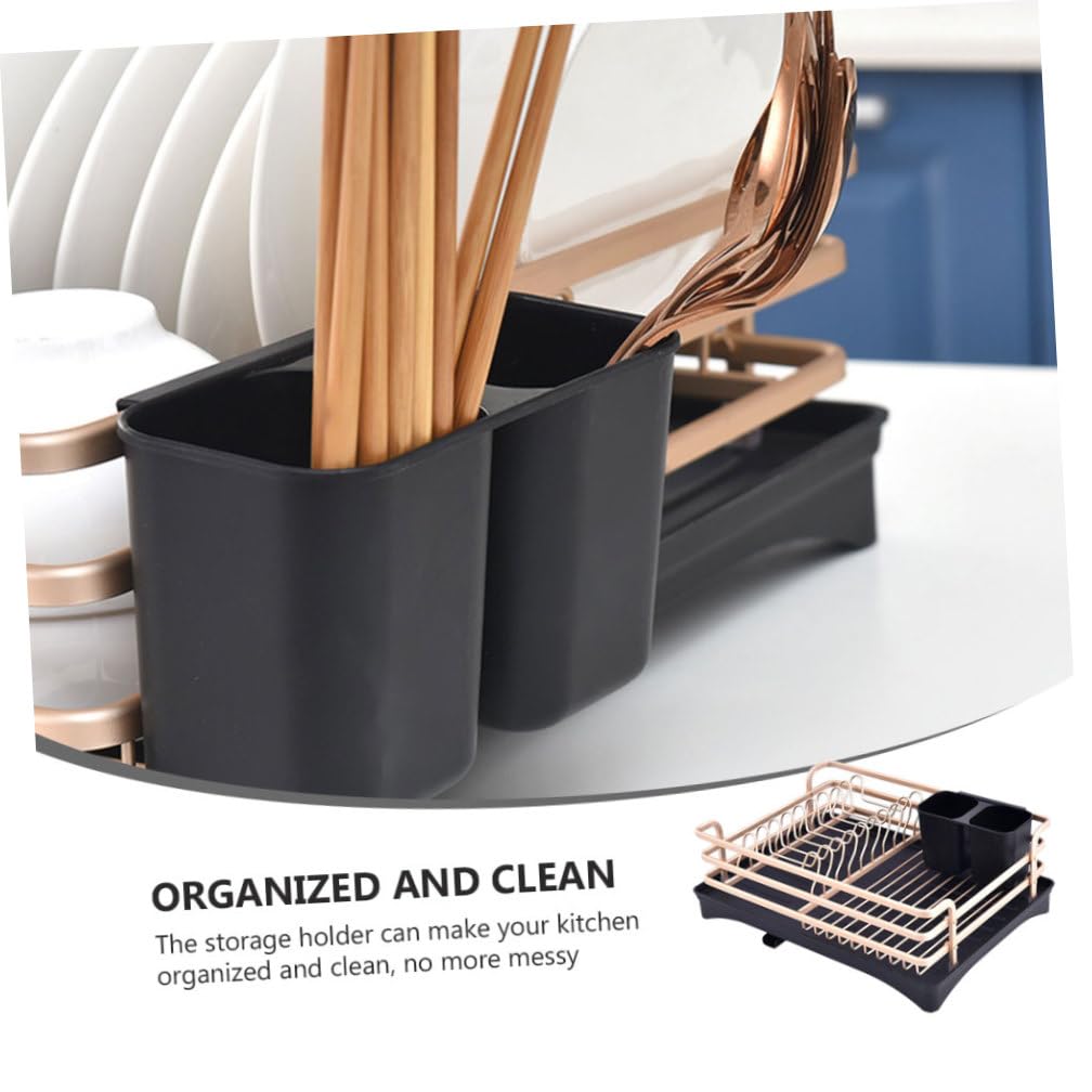 Cabilock 1 Pc Étagère Ustensiles De Cuisine en Métal Égouttoir à Vaisselle Porte-ustensiles D'évier Chariot à Ustensiles De Cuisine Égouttoir De Comptoir Boîte De Rangement Plastique Coupe
