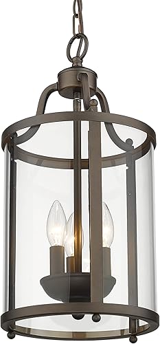 Miniatura 4 de Golden Lighting 1157-3P BLK Payton Foyer - Enjaulado, negro