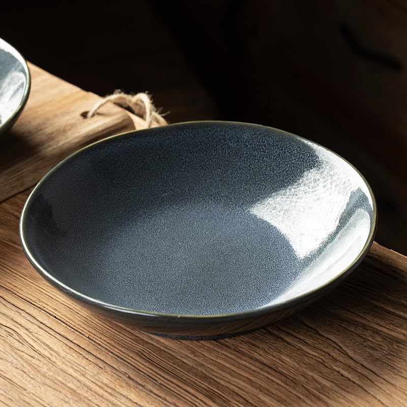 Talerze Na Kolację Naczynia Ceramiczne Styl Nordic Duży talerz Gruba Retro Ceramiczna Miska Głęboka Talerz Salaterka Zestaw Naczyń (7PCS)