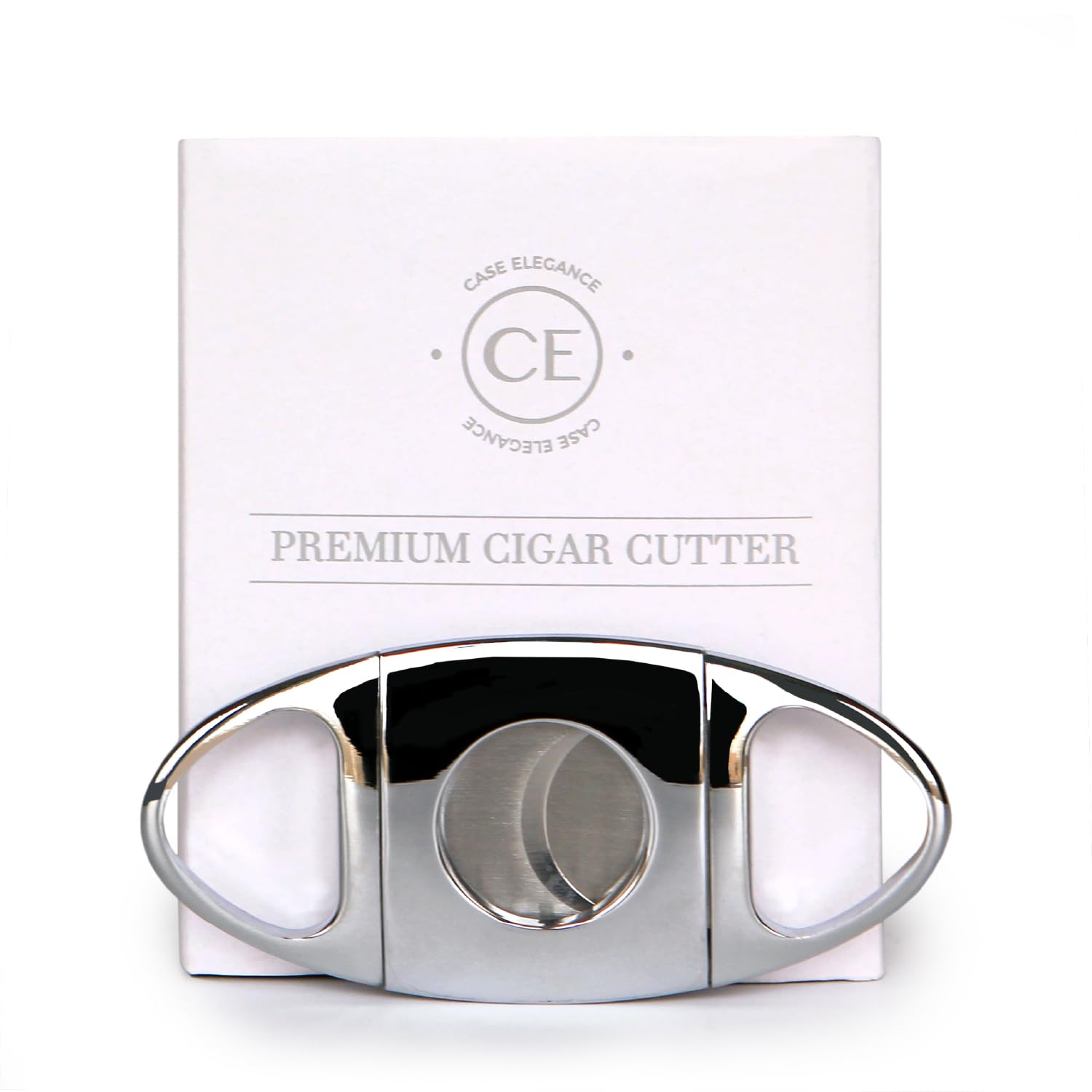 CASE ELEGANCE Classic Cigar Cutter Stainless Steel Sharp Guillotine Blades with Polished Chrome Finish