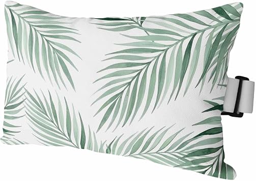 Outdoor Lumbar Pillow 11x16 Inch, Sage Green Palm Leaves Waterproof Throw Pillow Covers with Insert, Summer Tropical Modern Botanical Decorative Chair Cushions for Patio Garden Recliner