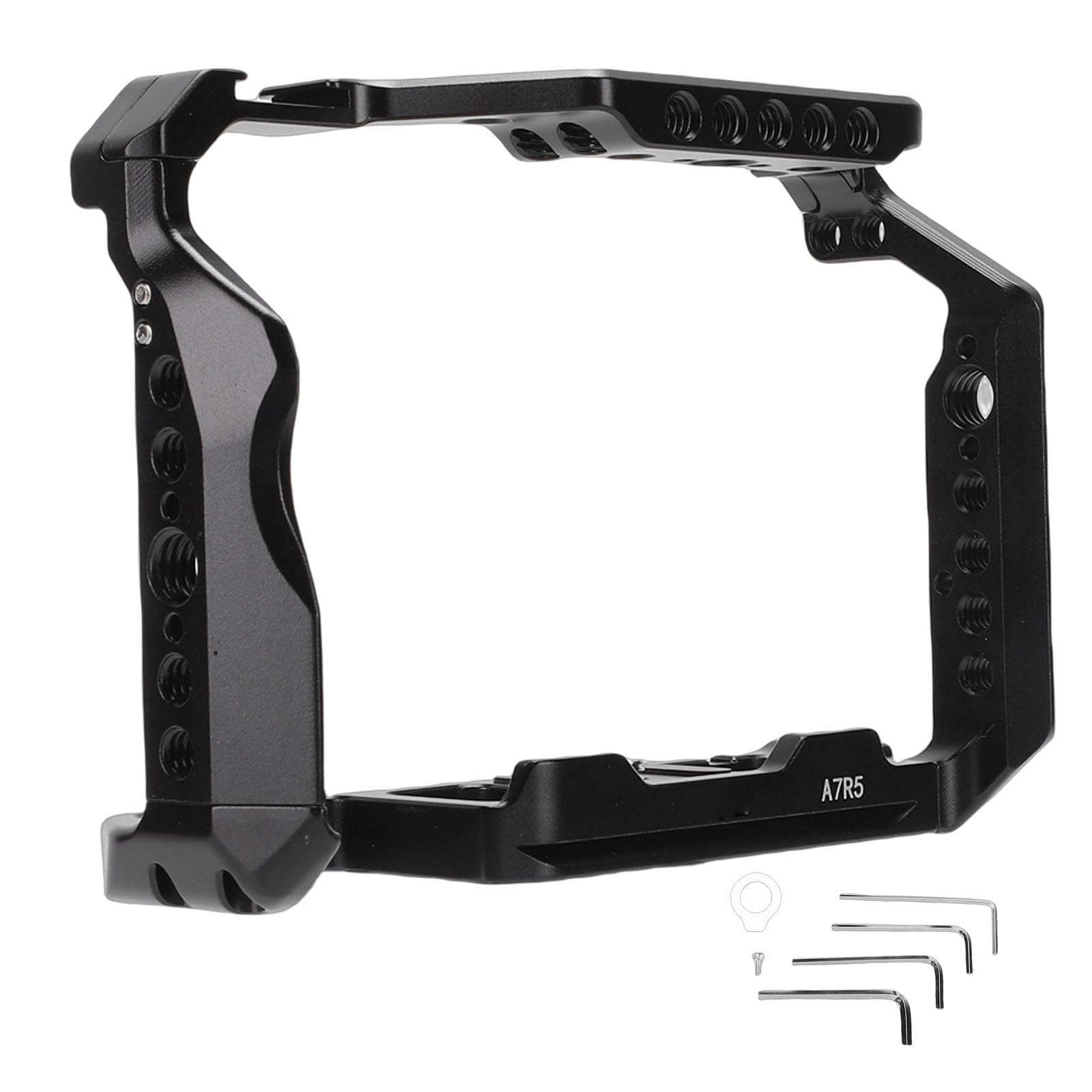 Jaula de Cámara de Metal para A7R5, Marco de Extensión de Jaula de Cámara de Aleación de Aluminio Ranura de Liberación Rápida Arca Incorporada con Zapata Fría Orificio de