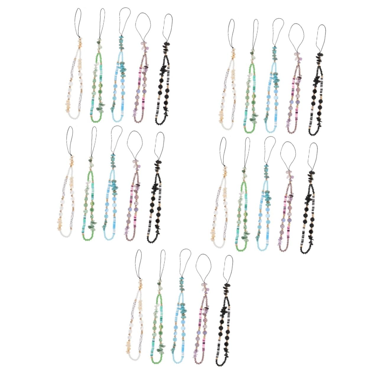 BESTonZON 25 Piezas Correas para teléfonos móviles correa de teléfono única cordones para el cuello del teléfono cordón de teléfono encantos decorativos del teléfono cadena telefonica grava