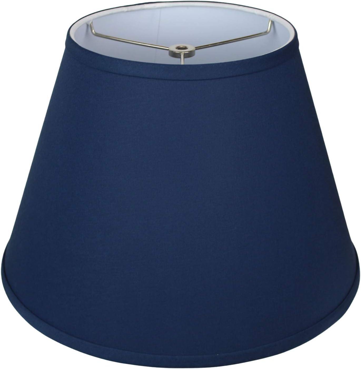 FenchelShades.com Lampshade 8" Top Diameter x 14" Bottom Diameter x 10" Slant Height with Washer (Spider) Attachment for Lamps with a Harp (Linen Navy Blue)