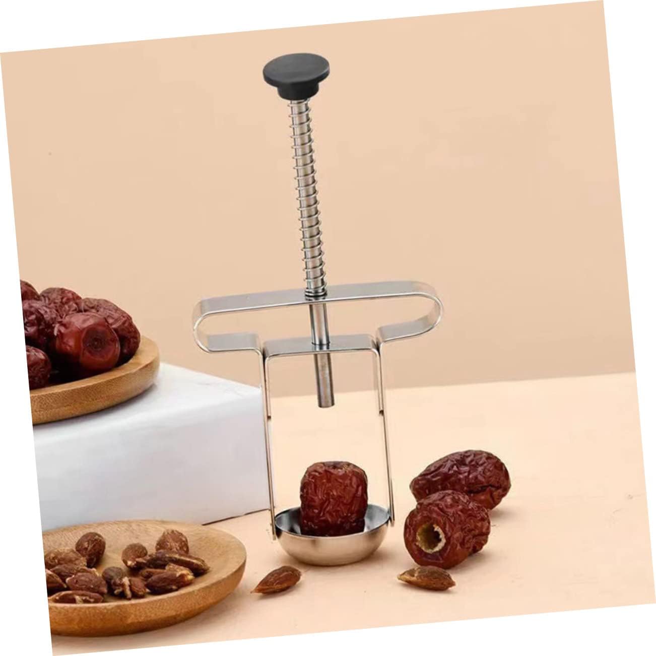 Cabilock 3pcs Cherry Core Remover Tool Ergonomic Design for Effortless Pitting of Cherries and Red Dates Automatic Spring Mechanism for Removal Essential Kitchen Gadget