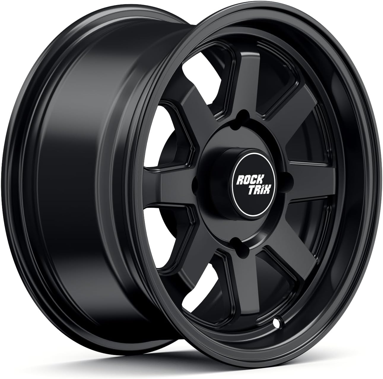 RockTrix RT116 14in ATV Wheel Rim 14x7 Matte Black, 4x156 Bolt Pattern, 5+2 offset, Compatible with Polaris Sportsman RZR Ranger (4/156)