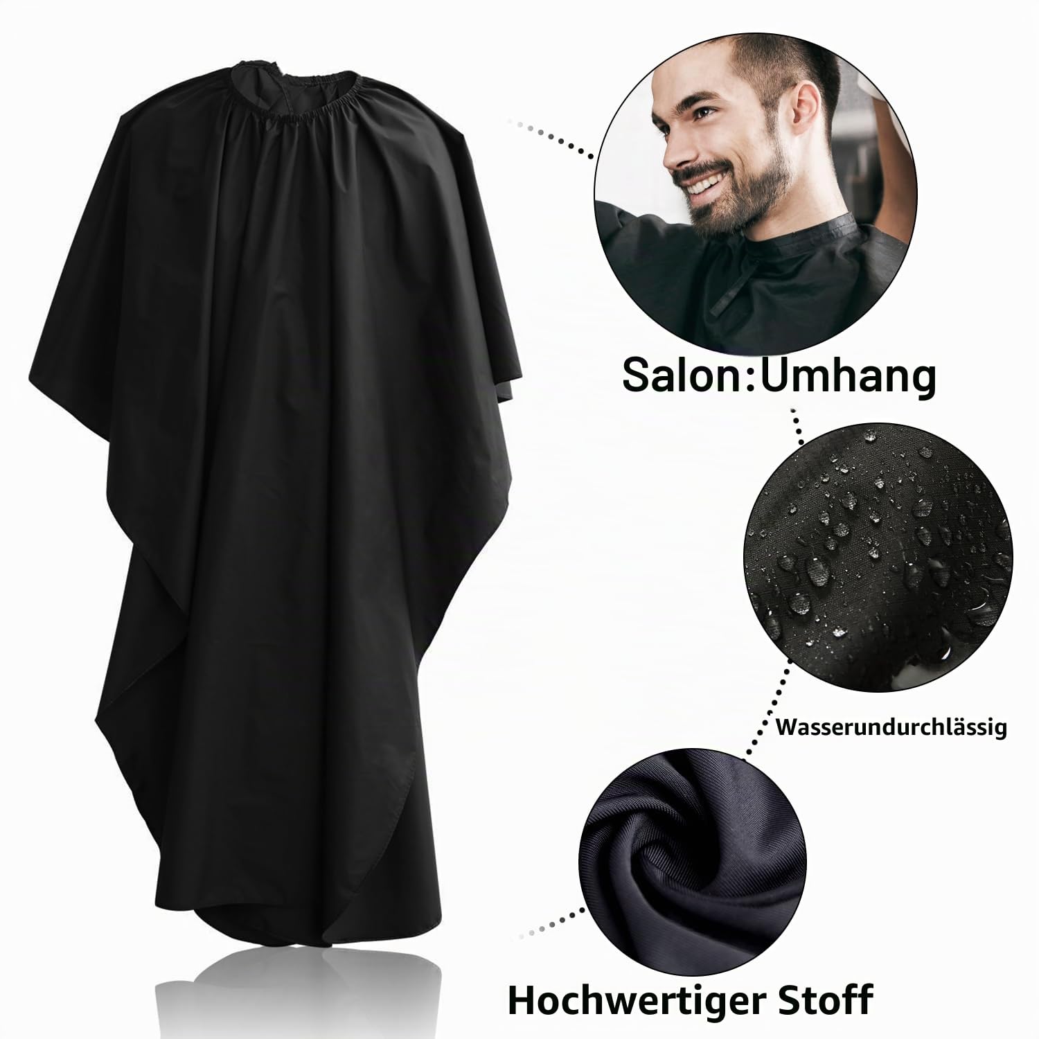 9-teiliges Haarscheren-Set, professionelles Haarschneidescheren-Set mit Schere, Effilierschere, Kamm, Umhang, Clips, schwarzes Friseurscheren-Set für Friseursalon, Zuhause