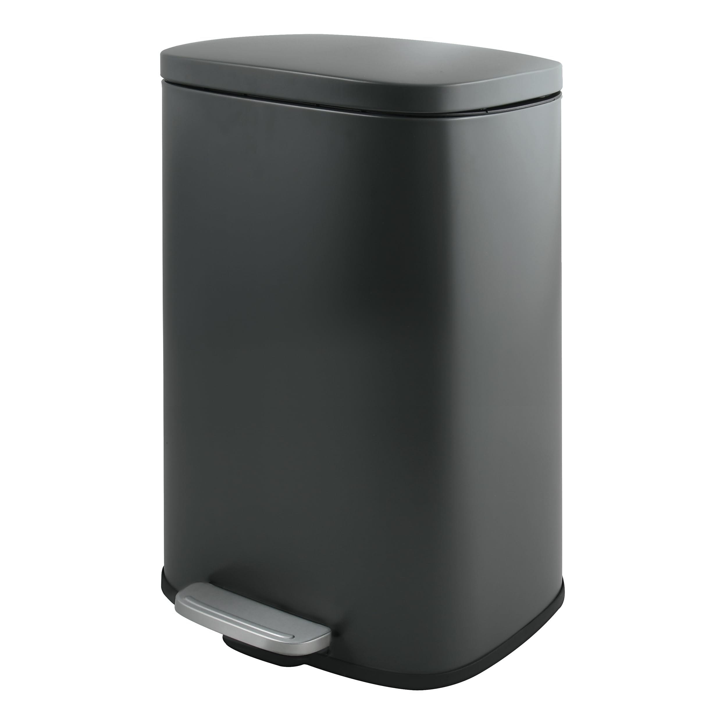 Spirella - Cubo de Basura de Cocina de Gran Capacidad Modelo Modelo Akira - Acero Resistente con Cubo Interior Extraíble - Cierre Lento y Silencioso - Gris Mate - 30L