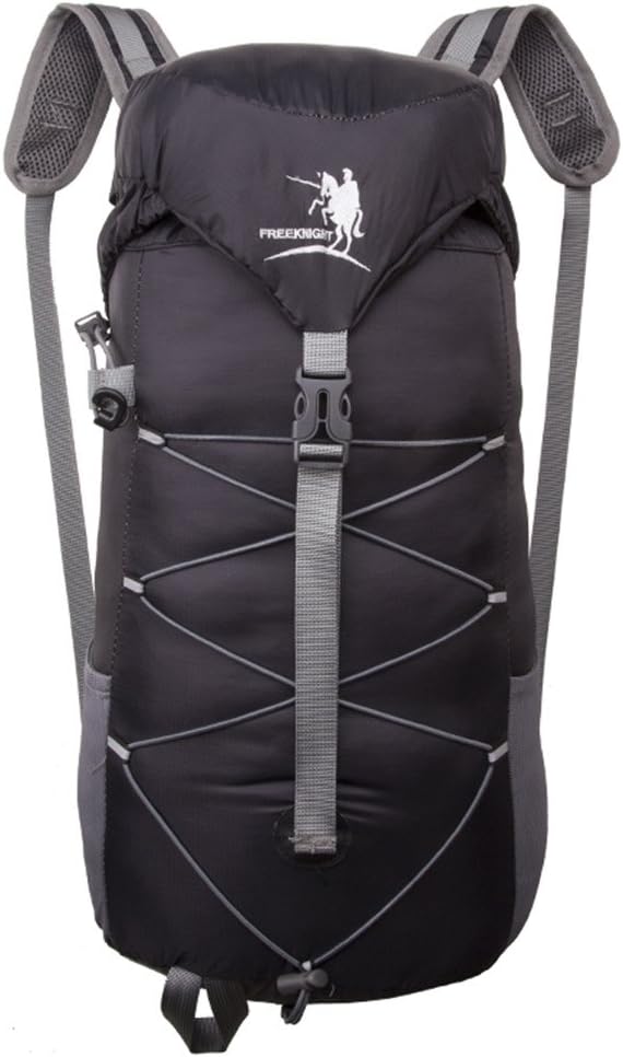 Packable Water Resistant Handy Lightweight Nylon Folable Travel Backpack Dayback Hiking Bag Unisex Bag Black