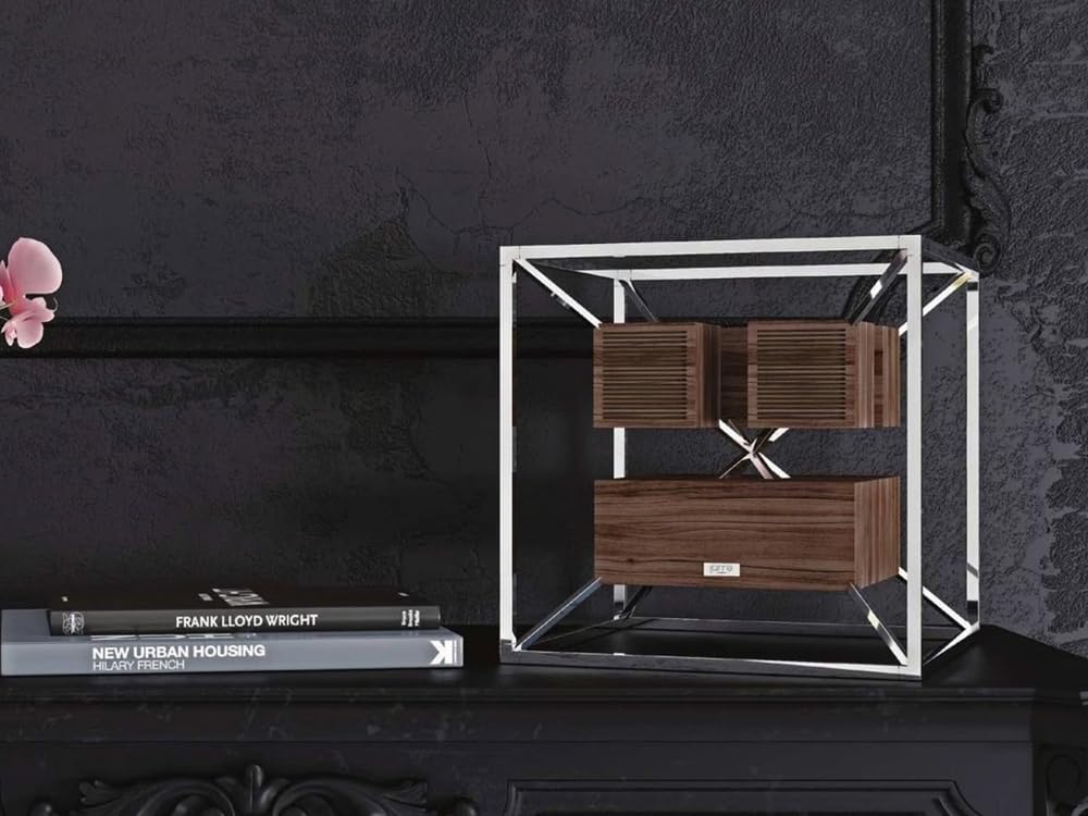 Altoparlante Design Connesso Aeroframe HD1-200W - AeroSystem - Legno di Noce - Argento Cromato