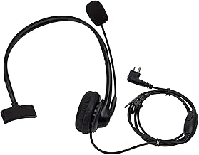 UAYESOK Two Way Radio Earpiece 2 Pin Walkie Talkie Overhead Headset with PTT Mic for Motorola CP040 CP200 DP1400 GP300 CLS1410 XT420 XT460 Hytera PD405 PD505 Ham Radio