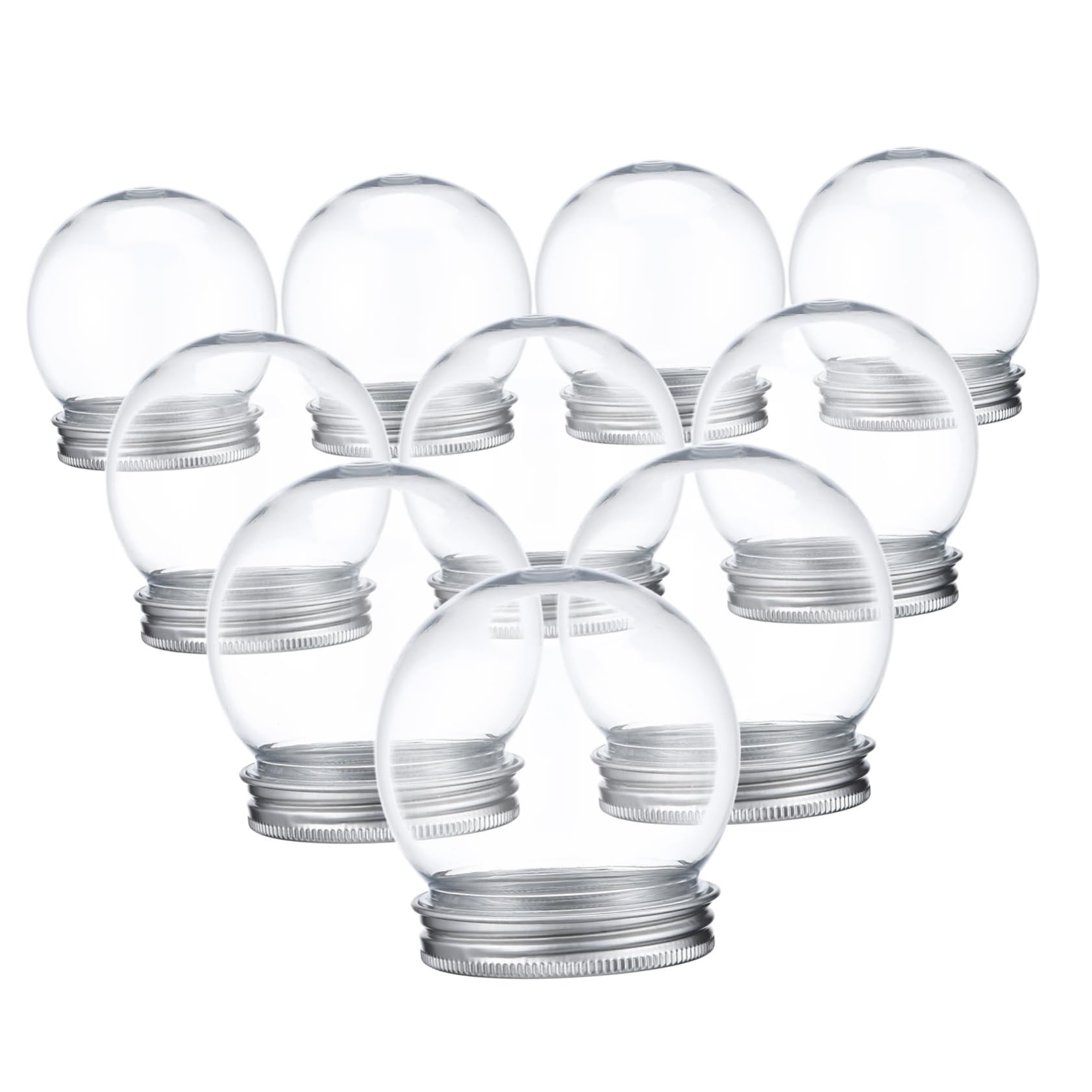 10pièces Boules à Neige Plastique à Remplir Soi-même Lot de Globes De Bouchons à Vis pour Décoration Noël Anniversaires Et Loisirs Créatifs