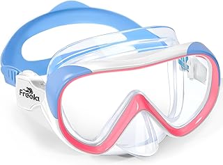 Freela Kids Swimming Goggles for 4-16 with Nose Cover, Anti-Fog No Leakage Swim Mask 180° Clear Vision Beach Pool Goggles