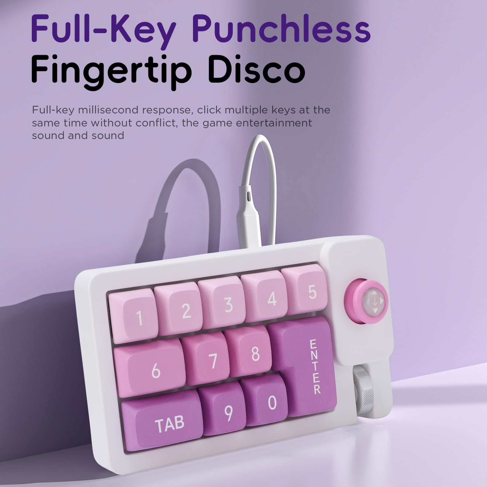 Pavé Numérique Mécanique, Clavier Macro Filaire USB 12 Touches échangeables à Chaud avec Rétroéclairage RVB, Joystick et Touches Programmables, pour Ordinateur Portable (Green)
