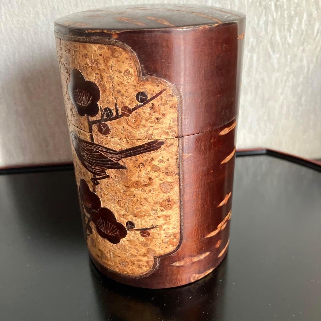 樺細工 桜皮細工 茶筒 ＆ 茶箕セット 秋田県指定伝統工芸品