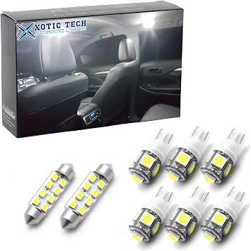 x xotic tech 8Pcs Xenon White Interior LED Replacement Bulbs Kit Compatible with Porsche Cayman & Cayman S 2006-2012 Map, Side Door Courtesy, Foot Area, Trunk/Cargo Area Lights