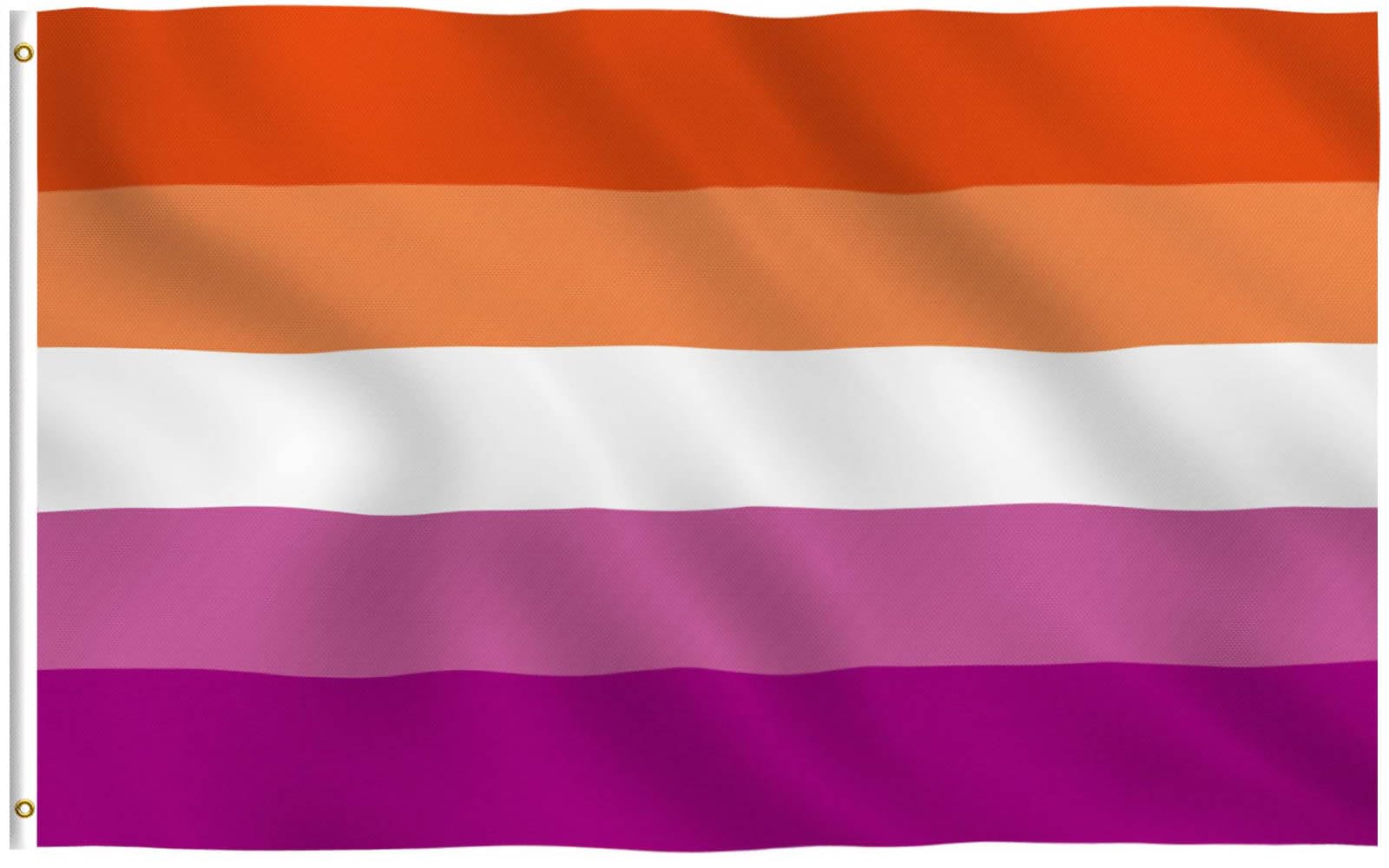 Bandiera Sunset Lesbica 3x5 Piedi – Colori Tramonto Arancione, LGBTQIA | Bandiera In Poliestere Per Esterno E Eventi Bandiera Lesbian Pride - Foto 8