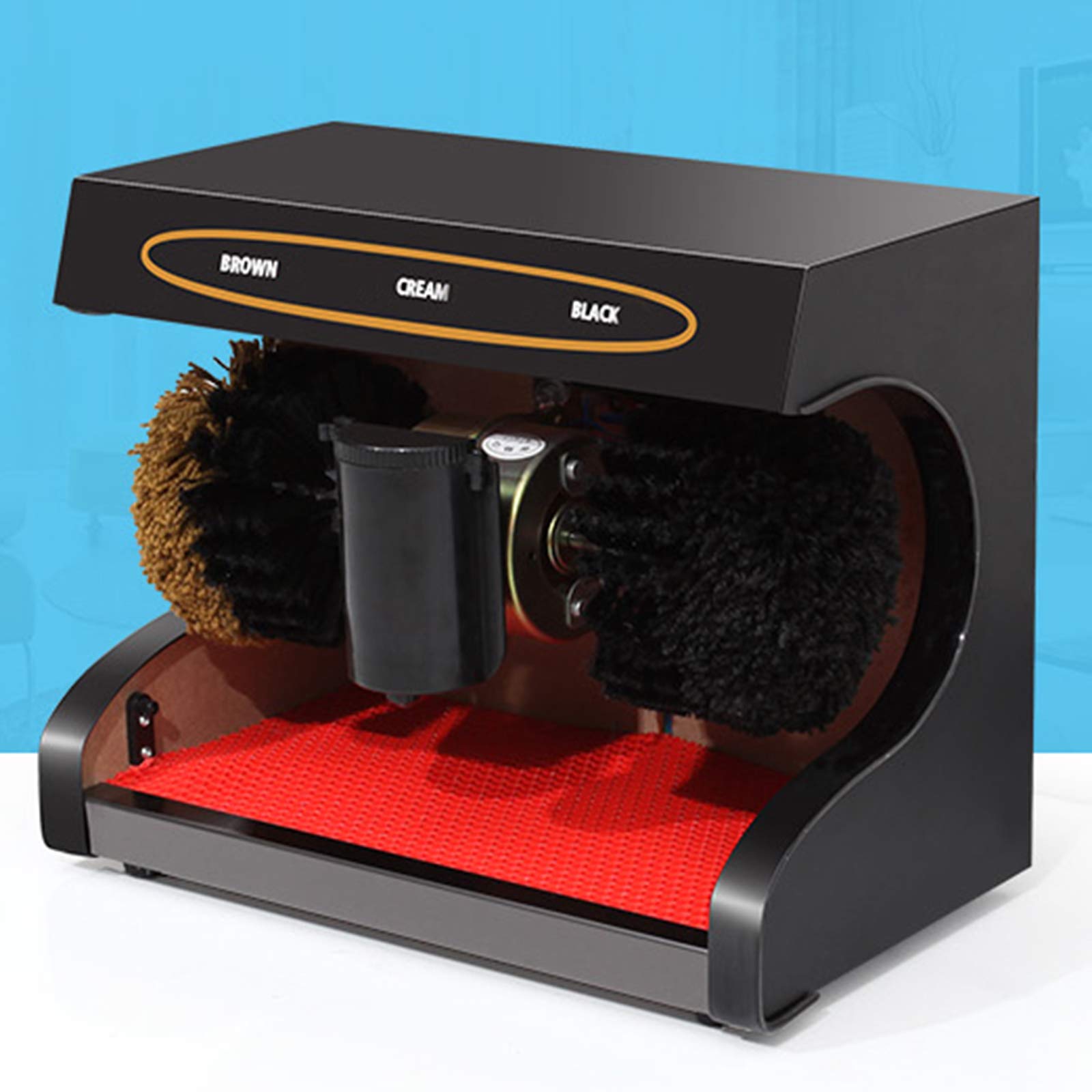 limpiabotas eléctrico, Máquina automática de Limpieza de Zapatos, eléctrica con Cepillo for Zapatos, inducción automática, Adecuada for Uso doméstico o público,(Black)