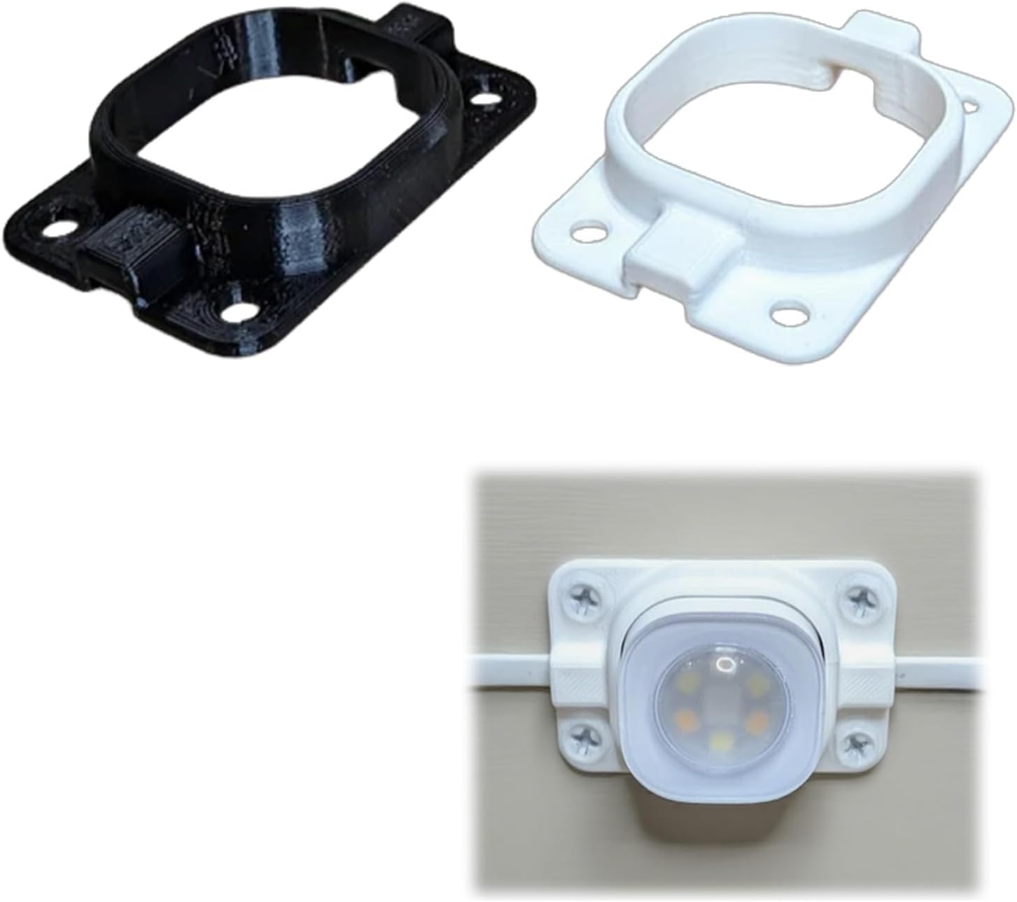 Compatible with Govee PRO H706/H806 Outdoor Permanent Lights Mounting Clip Kit, Easy Screw-On Plastic Clips for LED Strips, High Strength & Weather Resistant (60, Black)