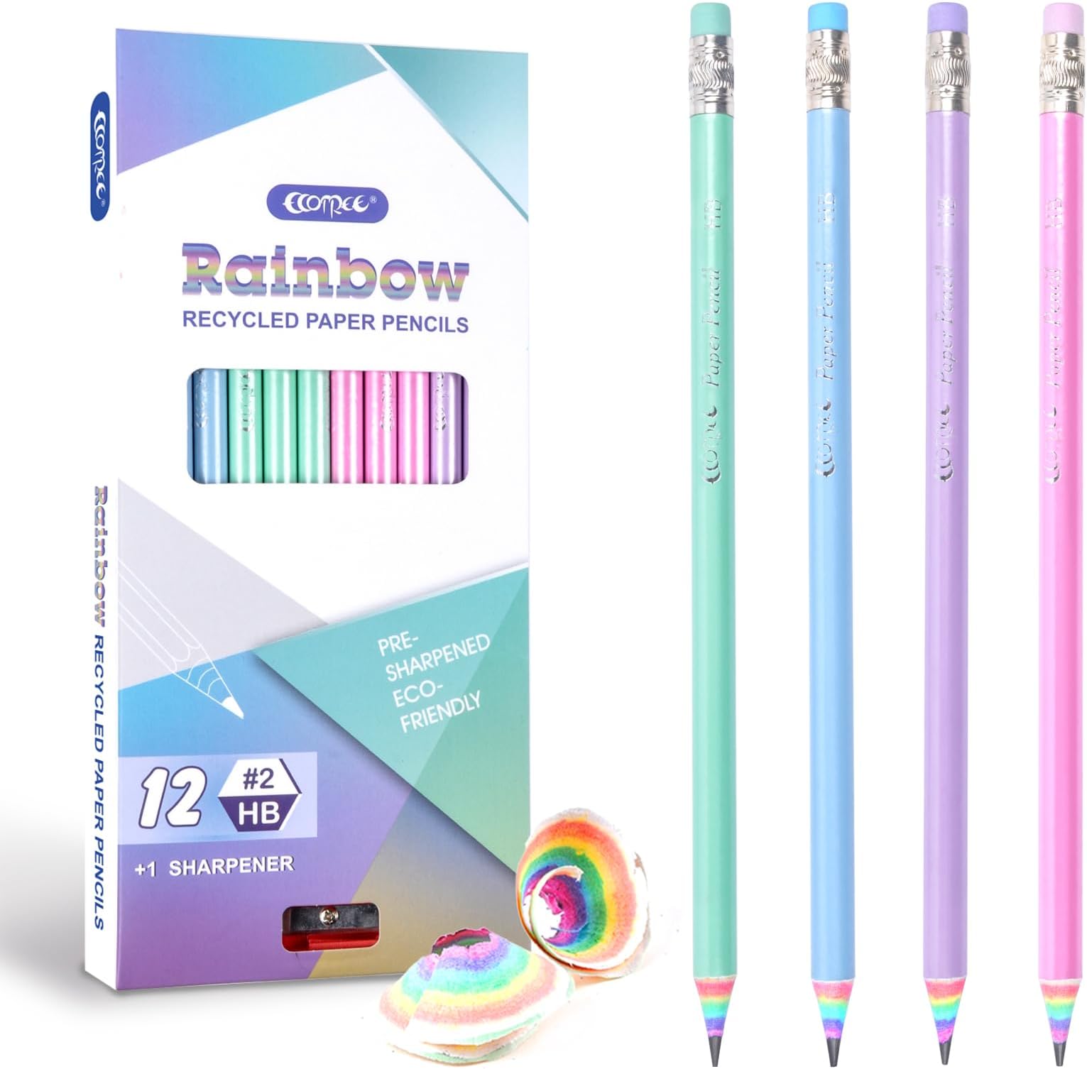 Stocking Stuffers, Pre-Sharpened Rainbow Pencils #2 HB 12 Count