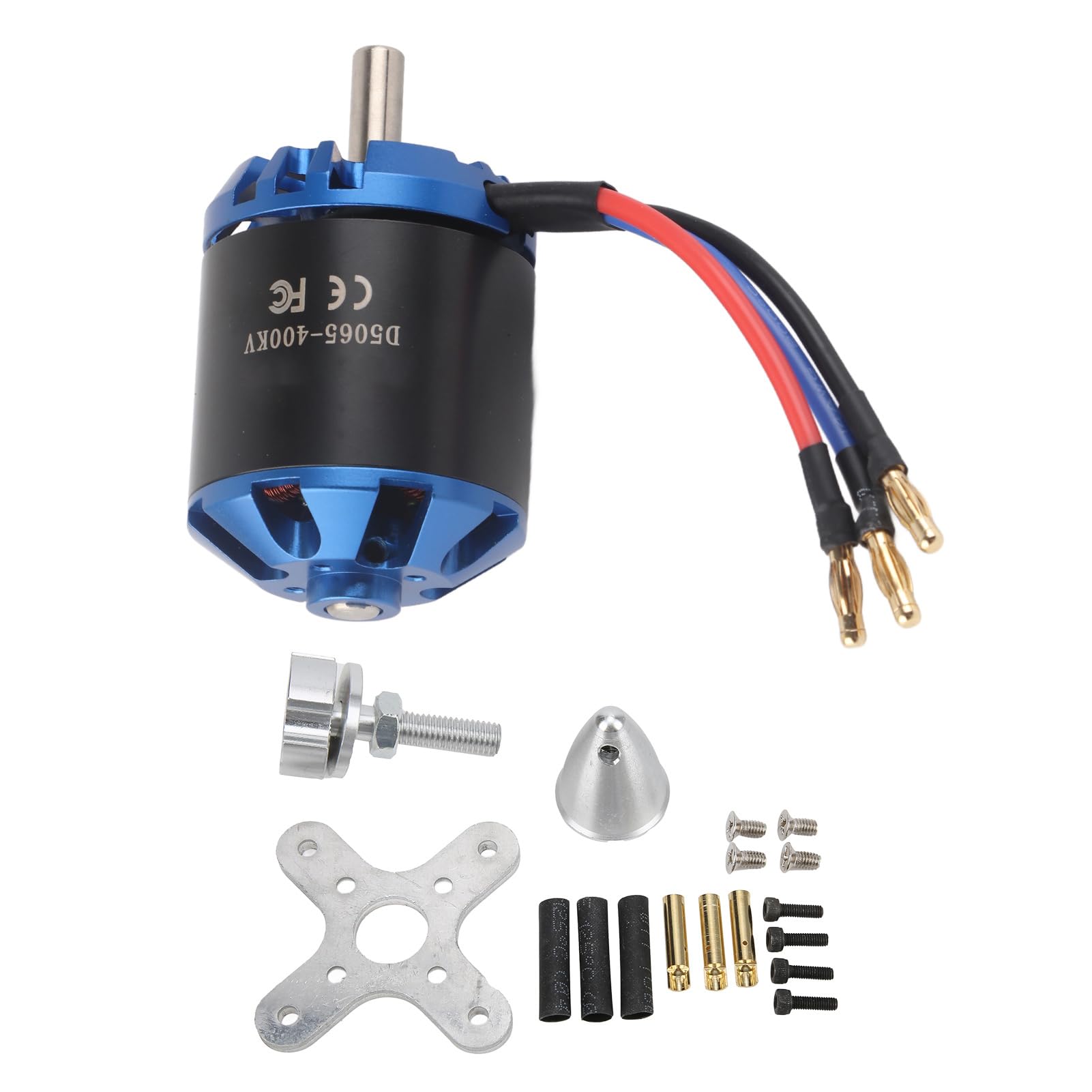 Baxnore RC 5065 400KV Brushless Motor 1600W High Power Lightweight Aluminum Alloy Low Noise Precision Balanced for RC Fixed Wing Aircraft with 4.0mm Banana Plug
