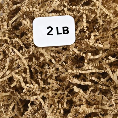 Clucycia 2LB Crinkle Cut Paper Filler Kraft Brown Shredded Paper for Gift Basket Filler Shred Paper for Easter Wedding Birthday Party Decoration Filling for Gift Wrapping by Clucycia - Used condition - CA$23.70