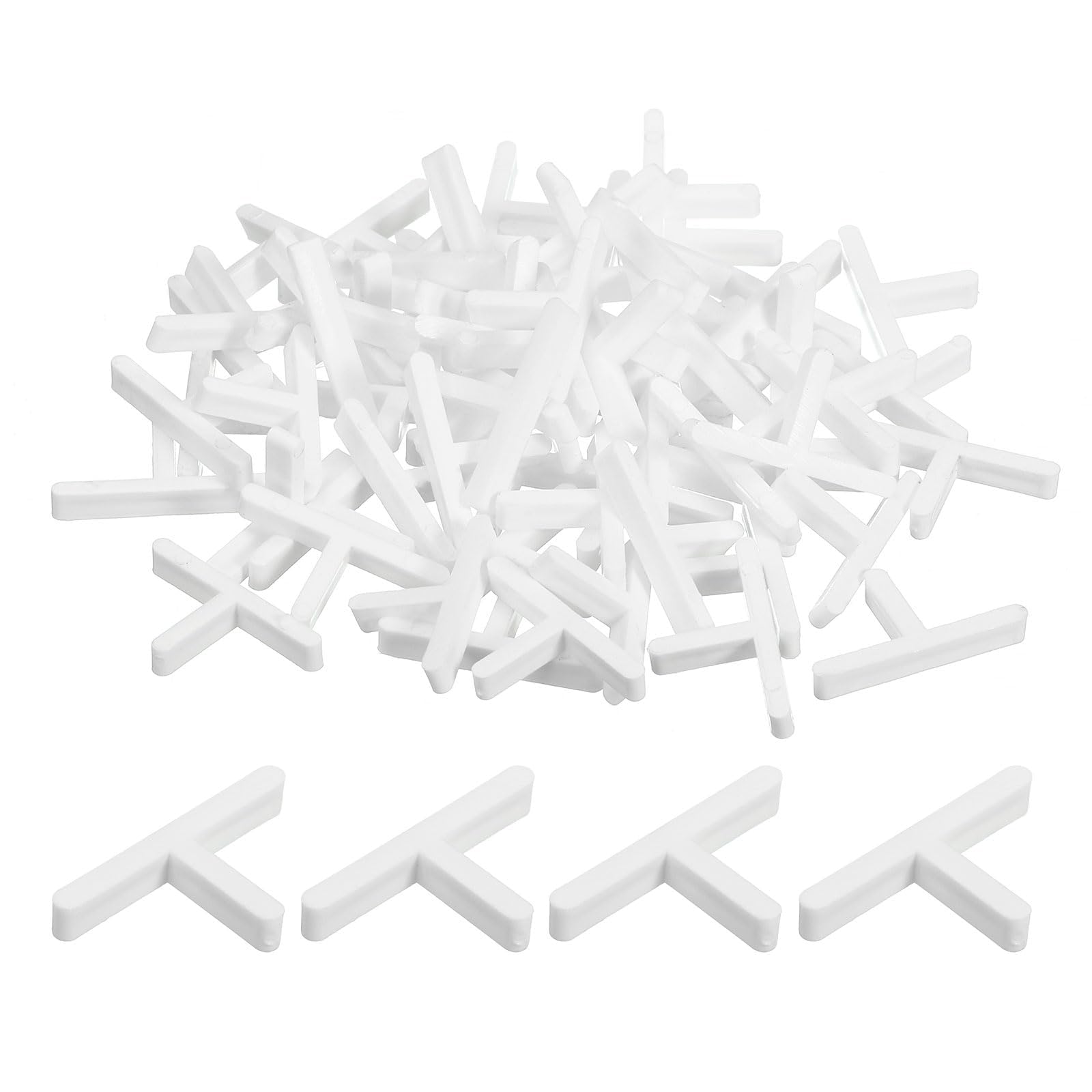 TA-VIGOR 400Pcs T Shaped Tile Spacers 2mm 1/16", Plastic Wall & Floor Tile Spacers for Ceramic Porcelain Mosaic Installation, Reusable Tiling Tools for Even Grout Lines, White