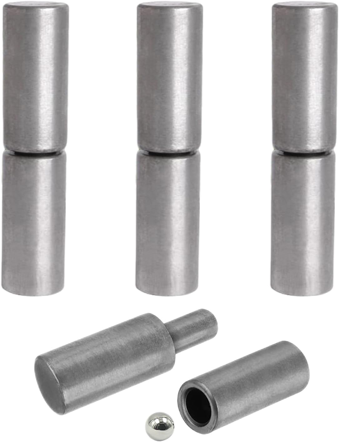 4 Pcs Weldable Barrel Hinges 4⅛x1(LxW) Heavy Duty Steel Weld On Bullet Gate Hinge 1200 lbs Load Capacity for Metal Swing Door,Trailer Ramp Gate,Windows, ½ Dia Pin,Ball Bearing Detachable Hinges