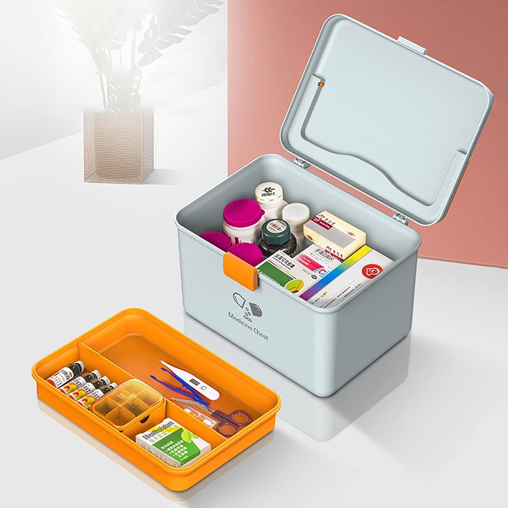Botiquin 12.20 pulgadas Kit de primeros auxilios Caja de plástico Caja de almacenamiento doméstico Caja de almacenamiento de medicina de emergencia médica portátil Botiquin de Primeros Auxilios