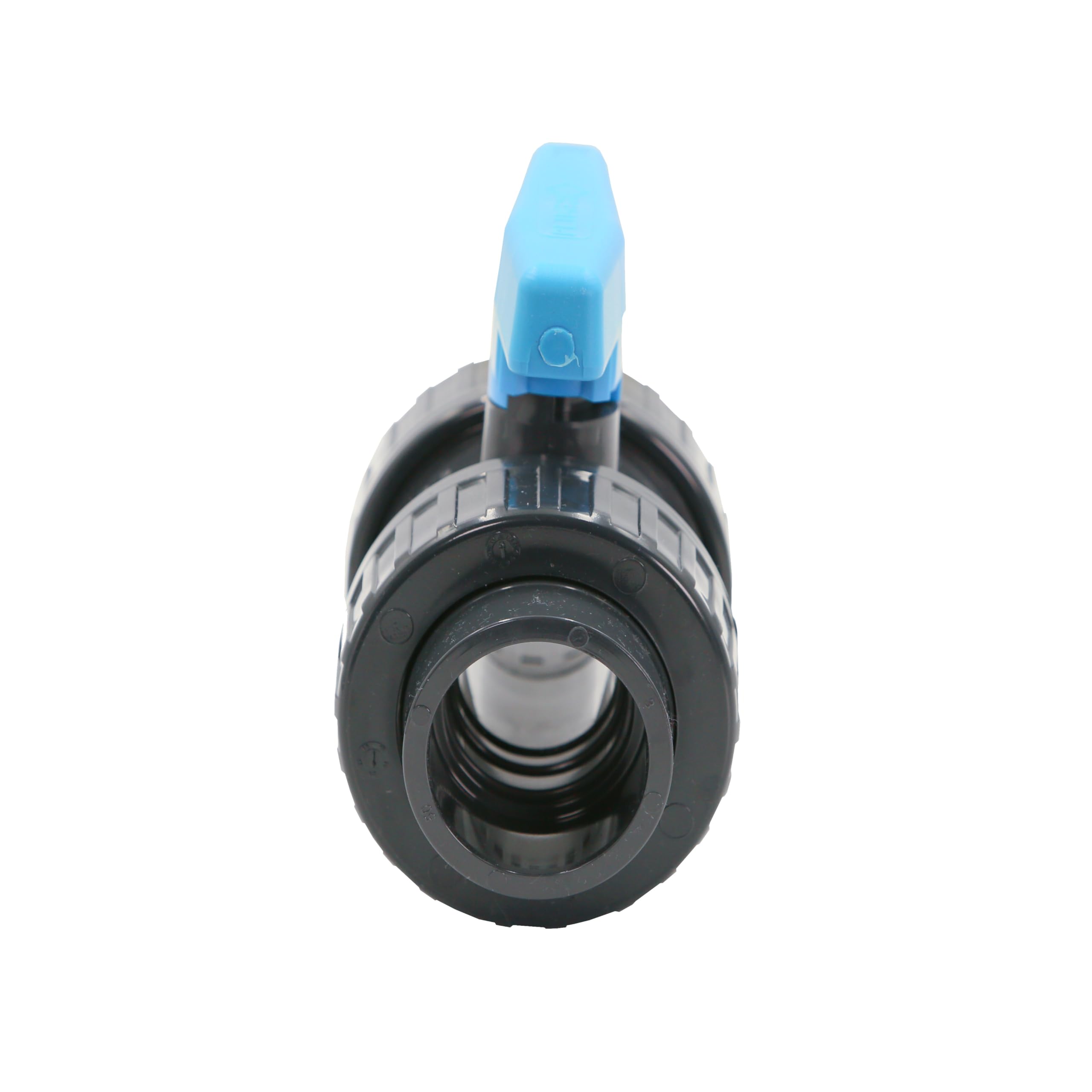 HAF 4X PVC 2 Wege Kugelhahn Blauer Griff mit 50mm x 50mm | Klebemuffe x Klebemuffe | Absperrhahn aus grauem PVC-U | PN16 für Poolfitting, Pool, Schwimmbad, Poolverrohrung, Druckleitung, Rohrleitung