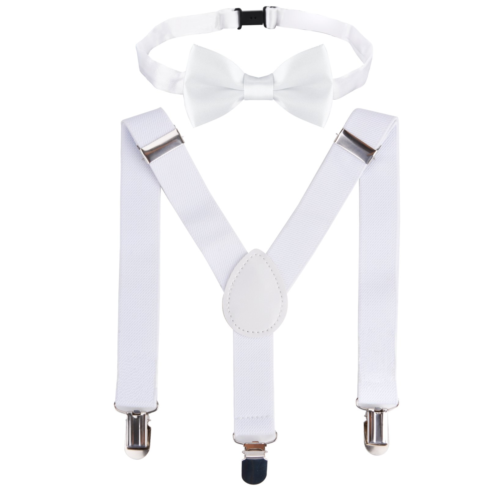 clothera Suspender and Bow Tie Set for Men - White-picture-12