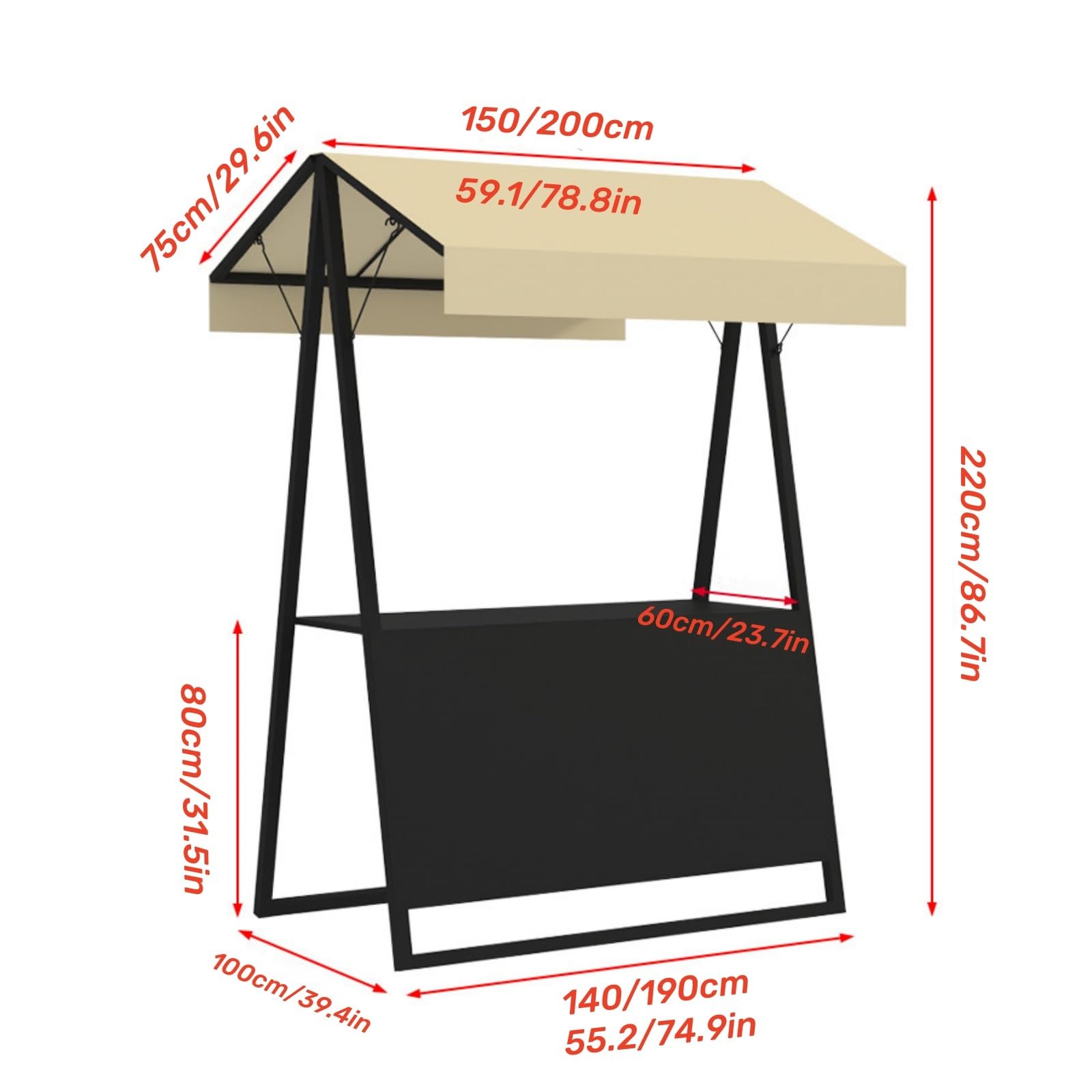 Carrito de empuje de estilo abierto con gran pantalla de encimera, ideal para puestos de mercado y eventos al aire libre
