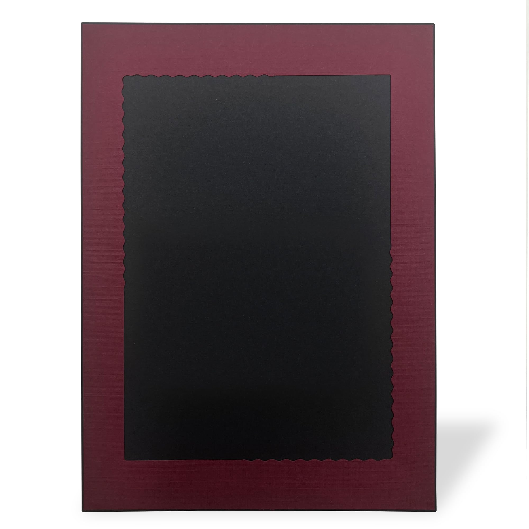 100 Stück Endlosleporello schwarz/bordeaux mit Zackenstanzung für Bilder 13x18 cm (Hochformat) nach Bedarf teilbar, für Hochzeit, Jubiläum, Geburtstag, Fotos, Lebenslauf