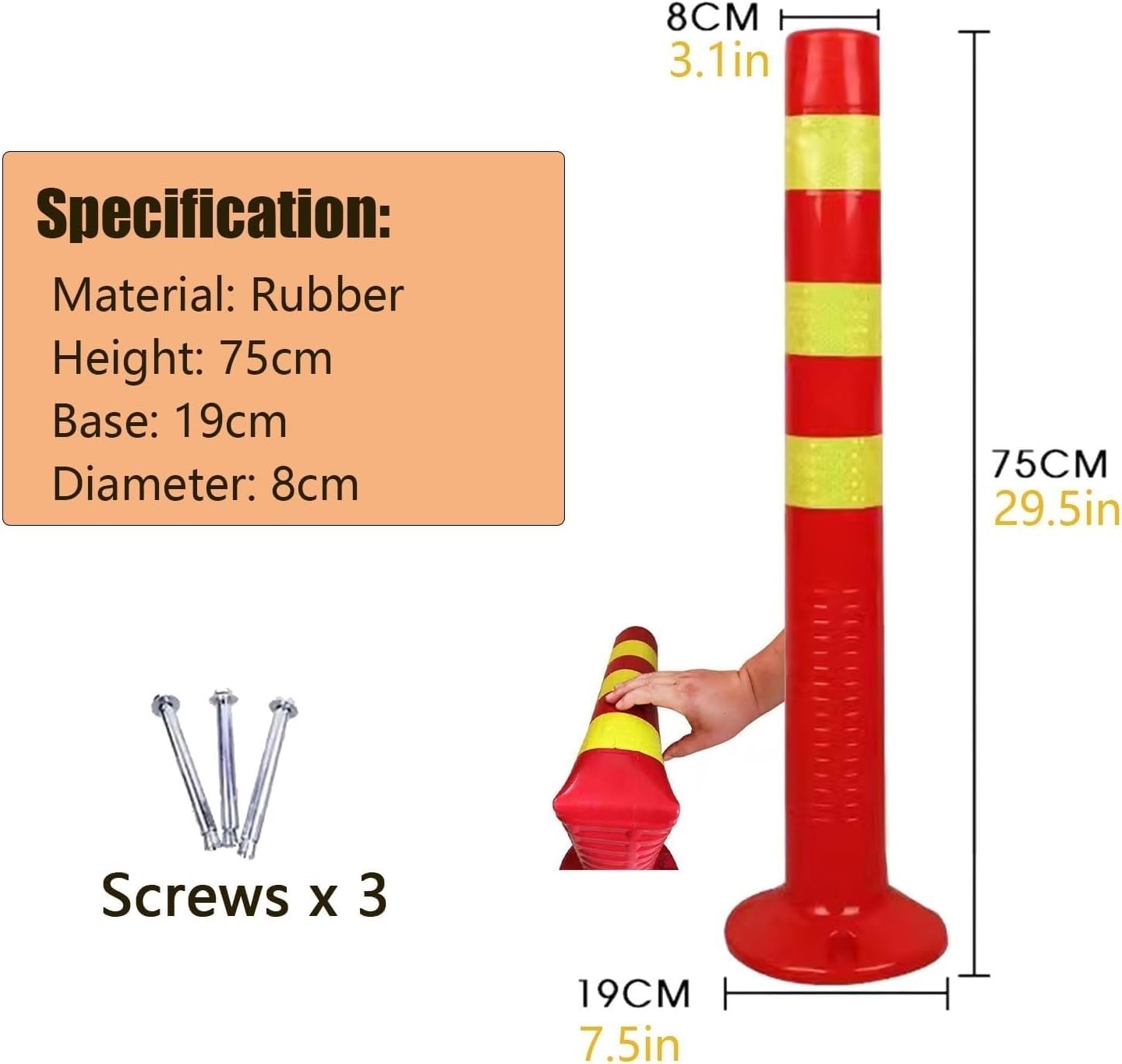 Lot de 2 cônes réfléchissants pour chemins, parkings et chantiers de construction pour plus de sécurité et de visibilité