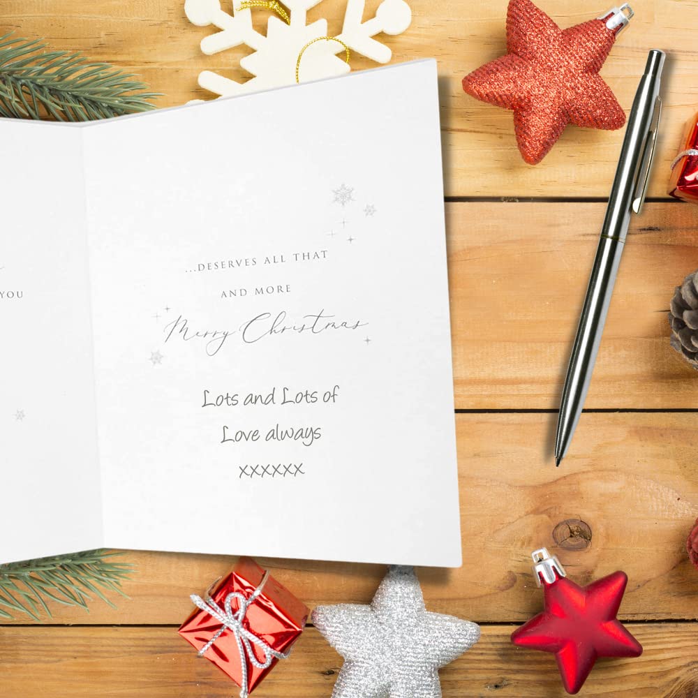 Clintons Weihnachtskarte Für Enkelin & Partner – Schneeflocken-Design Mit Persönlicher Botschaft