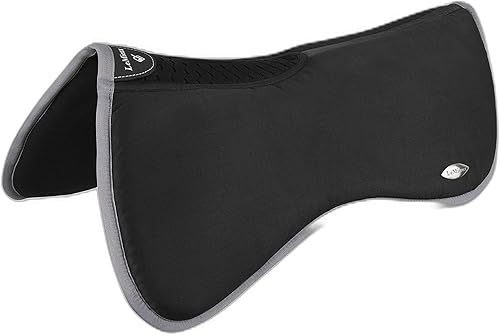 LeMieux Half Saddle Pad - Almohadillas inglesas para caballos - Equipo y accesorios de equitación ecuestre (mediano, sin marchitas, negro)