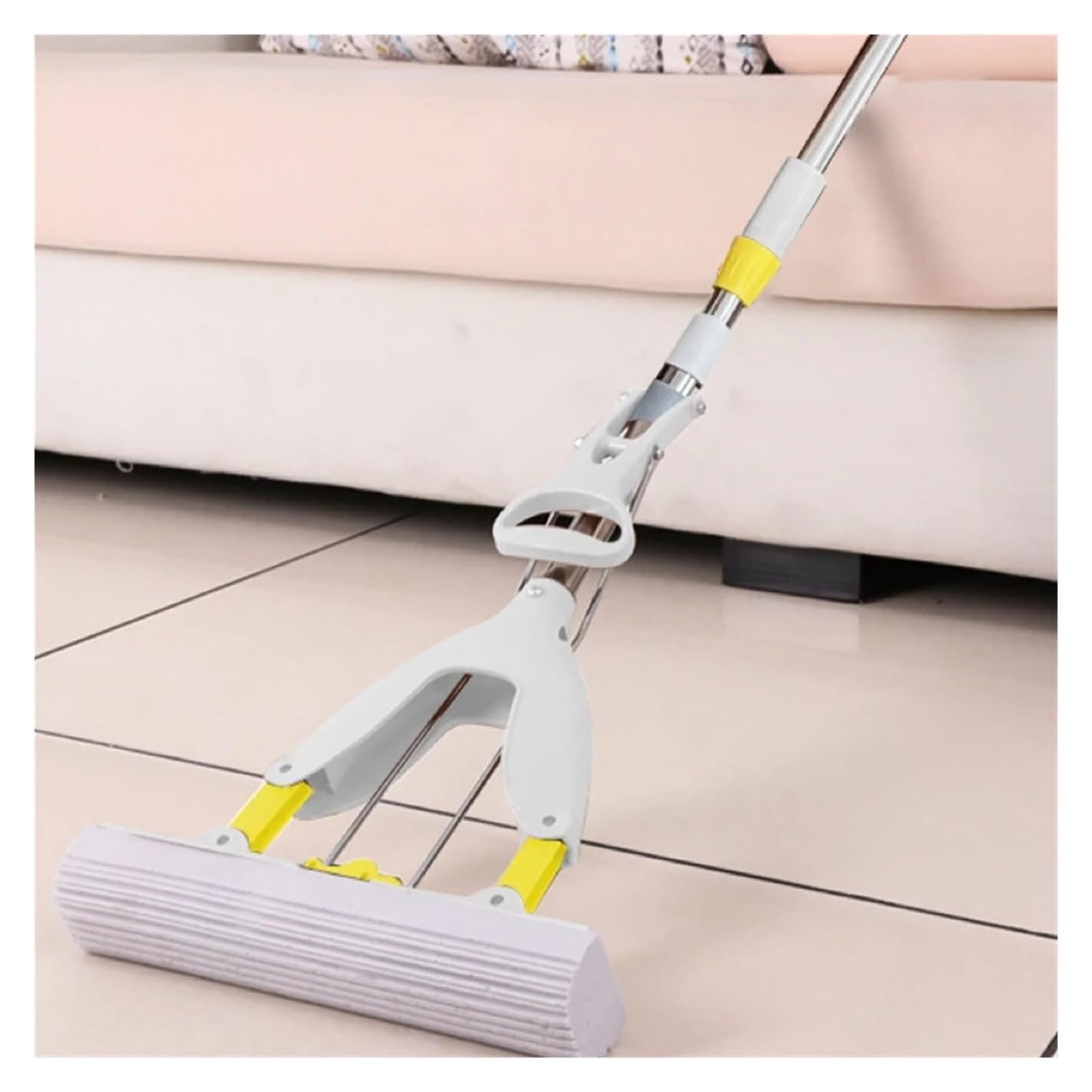 Compatible con fregona de algodón de goma autodrenante exprimible, fregona plana perezosa plegable sin lavado, fregona de esponja, techos domésticos, herramientas de limpieza de pisos