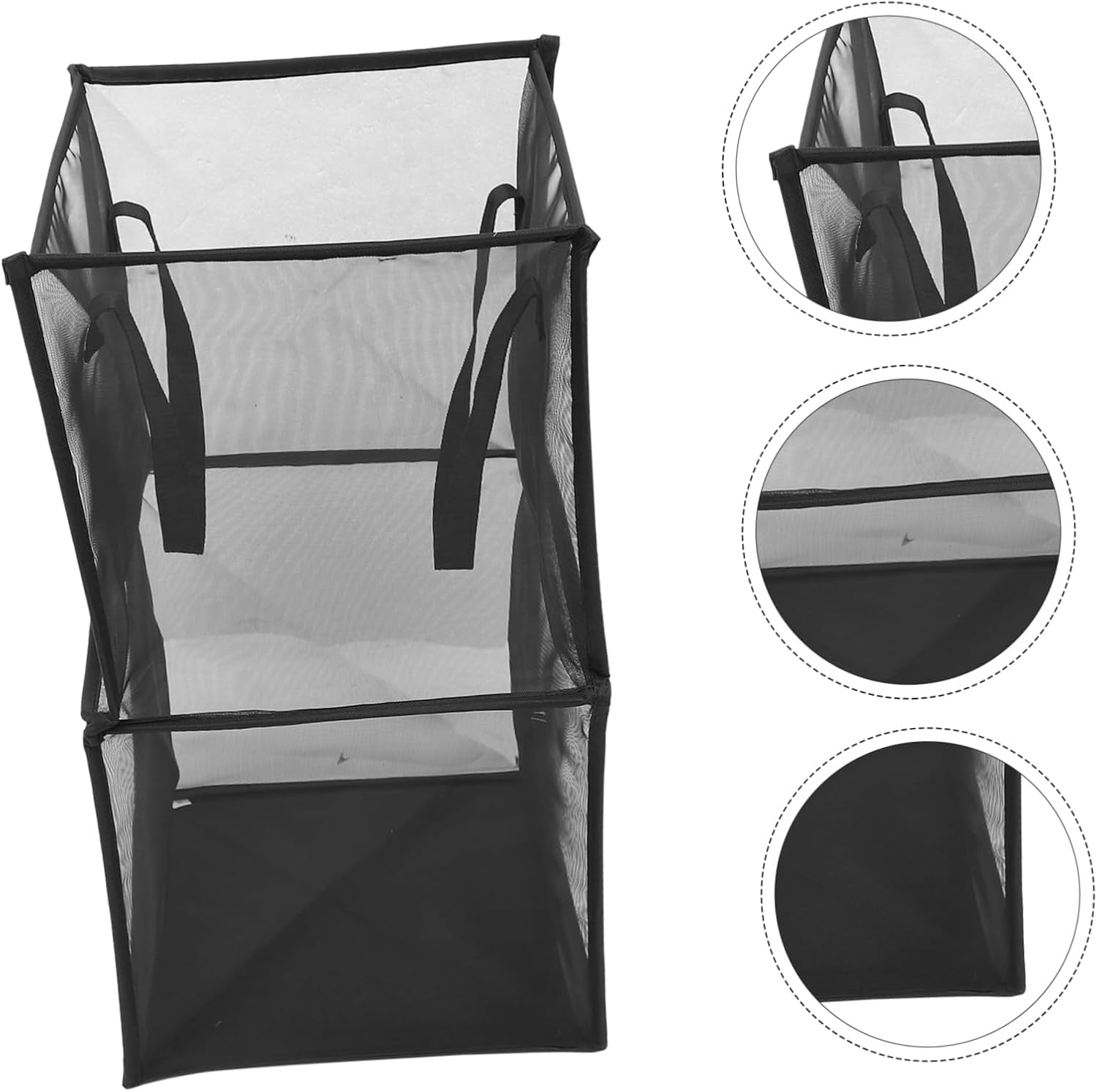 Kichvoe Foldable Laundry Hamper Basket with Handles Breathable Mesh Clothes Storage for Home Bathroom Bedroom Portable and PP Polyester Organizer for Laundry and Travel