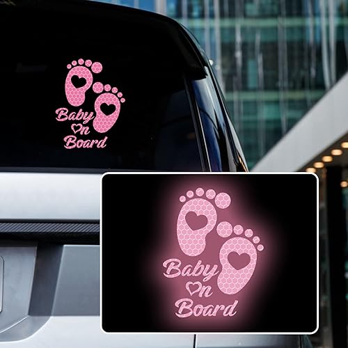 Calcomanía Reflectante de Alta Intensidad "Bebé a Bordo" para Coche, Impermeable, Linda Huella de Bebé en el Auto, Adhesivo de Advertencia de