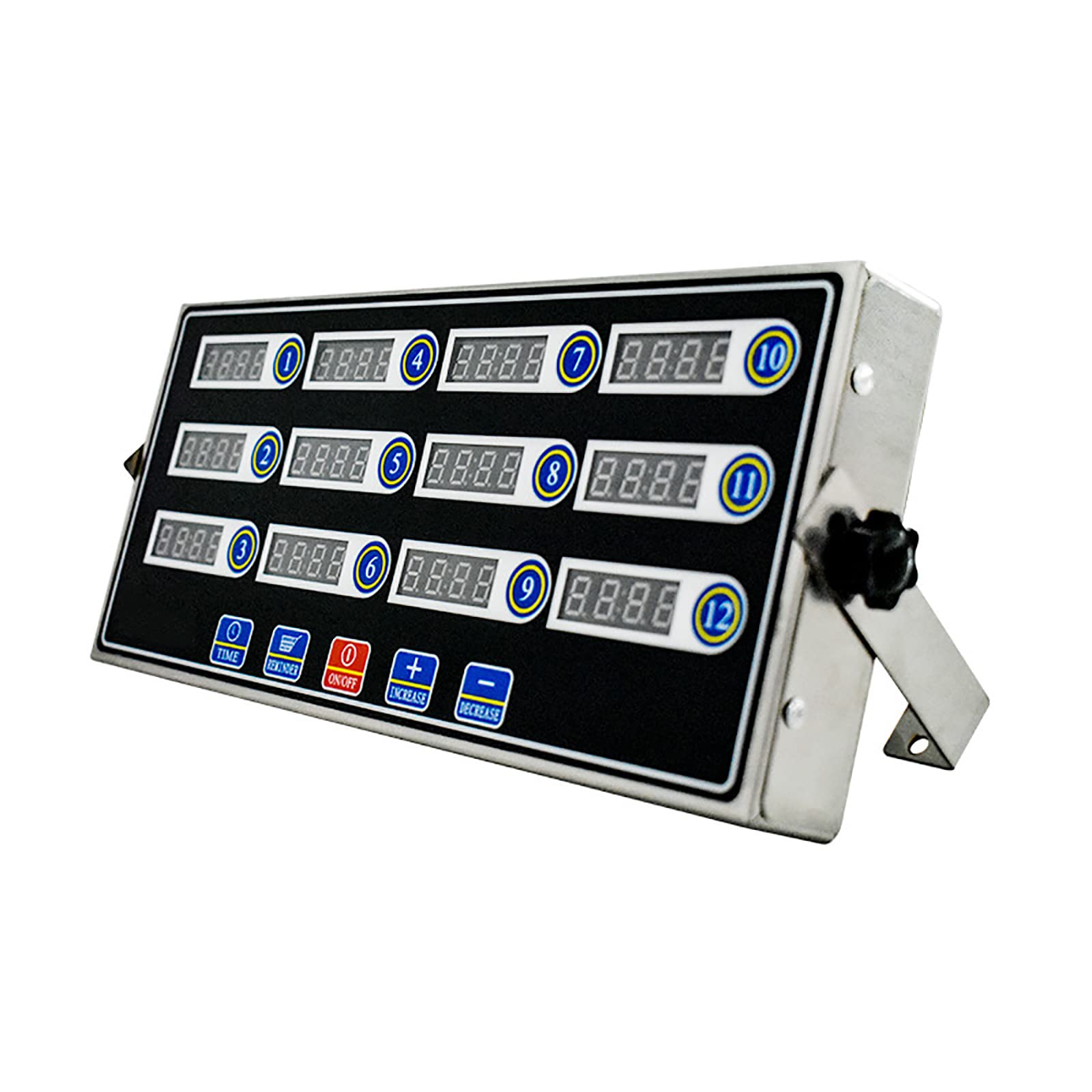 Temporizador de Cocina Comercial, temporizadores de cocción de 12 Canales, Pantalla LED Transparente de Acero Inoxidable, con Alarma Fuerte recordatorio de cocción, para cocinar Hamburguesas en múlt