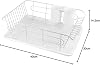 Pearl Metal Aldeo HB-3466 Metal Dish Drying Rack with Tray that Drains Water, Horizontal Placement, White