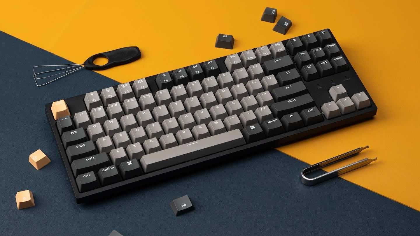 Keychron C1 Mechanisch Toetsenbord – 87 Toetsen, Wired, USB-C, Gateron G Pro Rode Schakelaars, Witte Achtergrondverlichting, TKL, Voor Mac En Windows