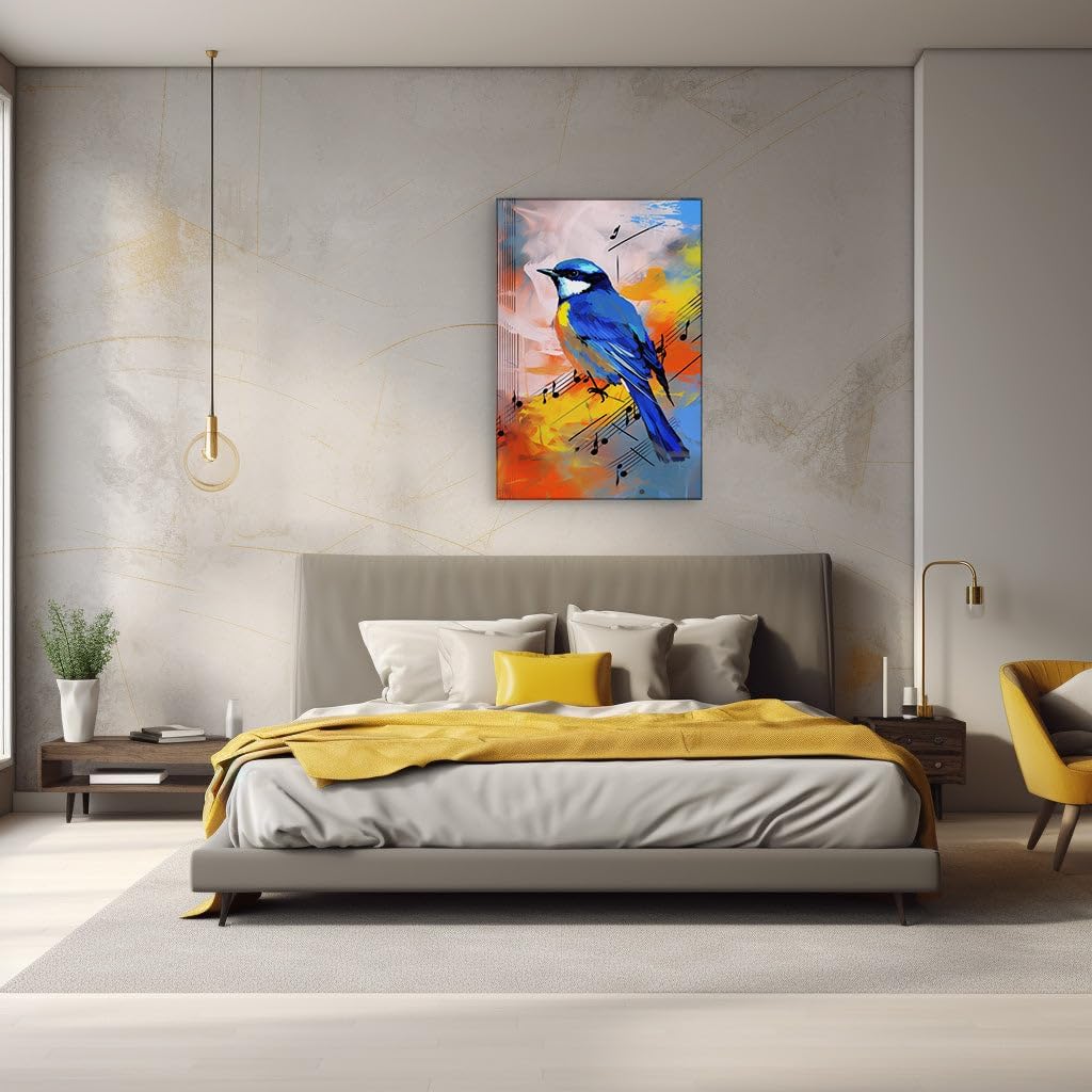Canvas for Living room. Harmony in Motion: The Vivid Dance of Color and Melody in Digital Artistry, 27 x 18 inch Canvas Wall Art - Contemporary Masterpieces - Modern Home Decor - 69x46 cm (27x18 inch)
