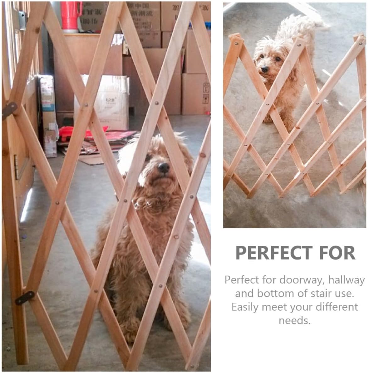 Wooden Pet Safety Gate Small Size Sliding Dog Gate Fence Barrier for Indoor Home Dog Protection and Enclosure
