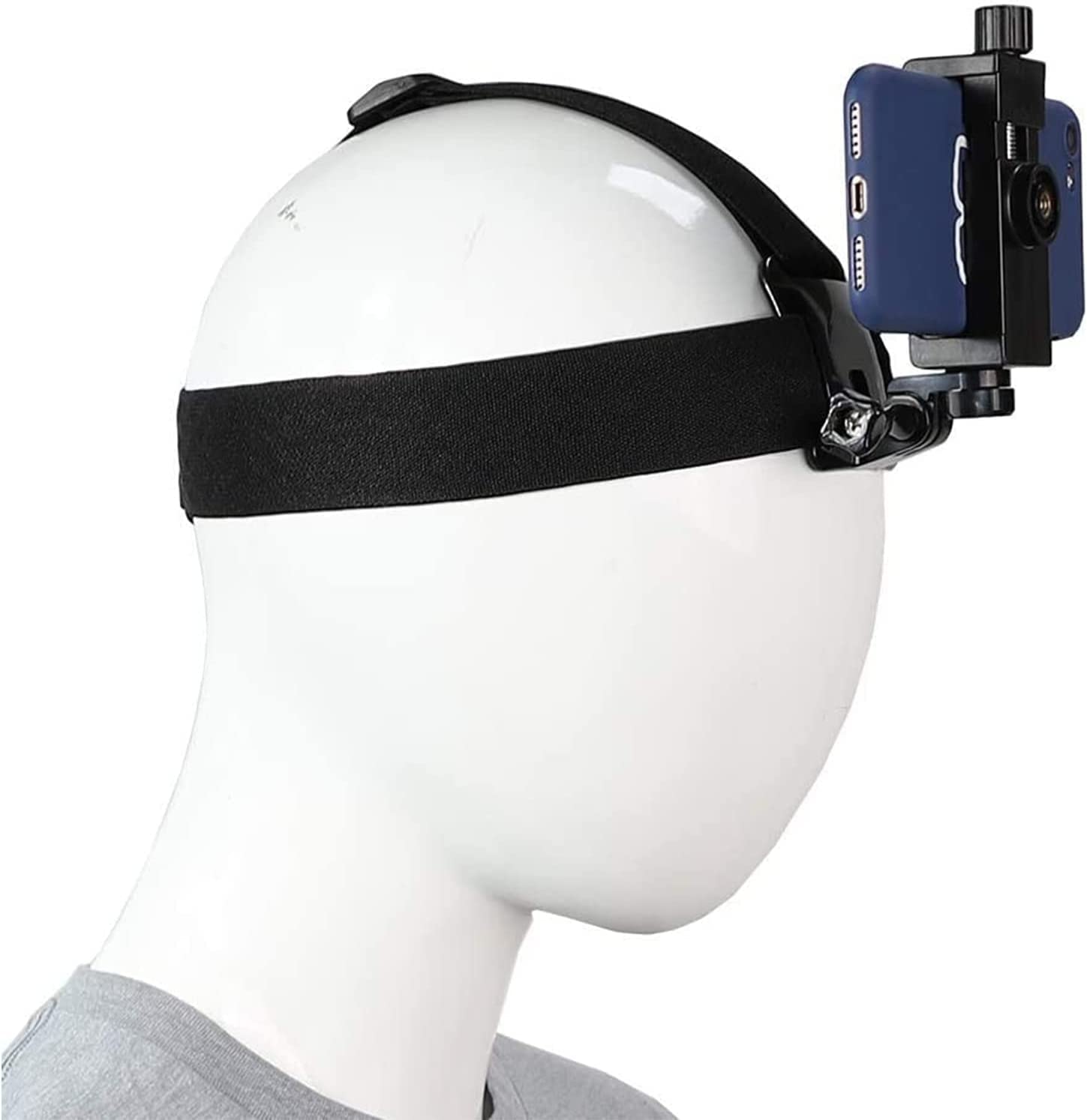 Head-Mounted Mobile Phone Holder, Head Strap Holder Kit, First-Person View Video Shooting Bracket with Phone Clip(4"-7"), for Filming Video Compatible for iPhone Smartphones and Action Camera