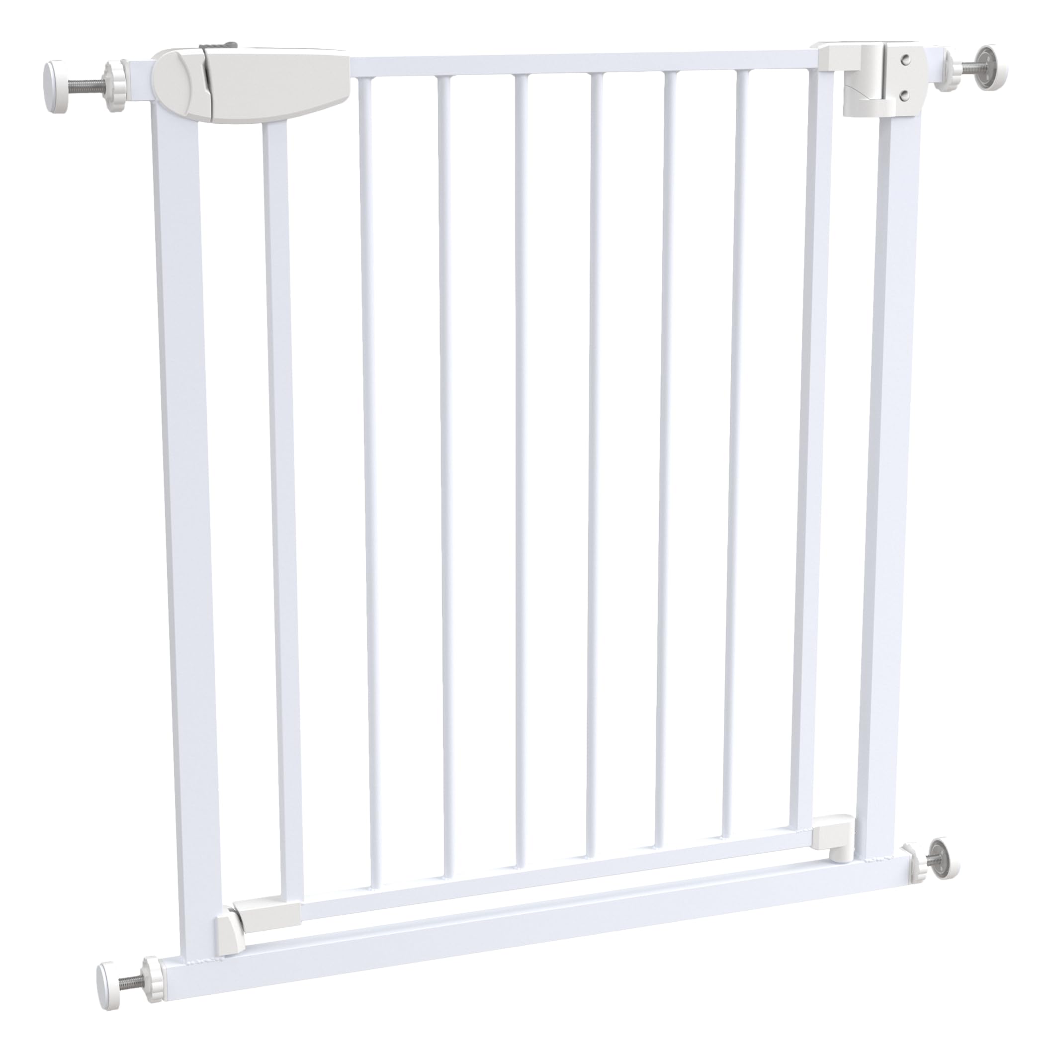 ALMAR Baby Barrera de Seguridad Blanco para Puertas, Pasillos o Escalera para Niños o Mascotas 75-82cm Sitema de Cierre Automático Giro Ambos Lados