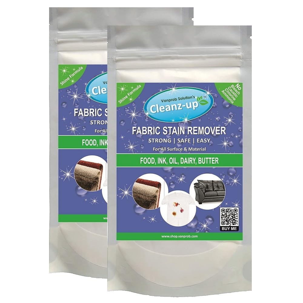 Cleanz-up Acid Free Fabric Stain Remover, No Fumes, Eco Safe Cleaner for Cloth, Sofa, Leather, Rexin. Spray or Dip, Wait, Scrub - 100 gms x 2 Pack (B08YZ1YT7Z) Amazon Price History, Amazon Price Tracker