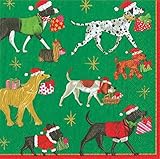 Entertaining with Caspari Christmas Delivery Cocktail Napkins, Green
