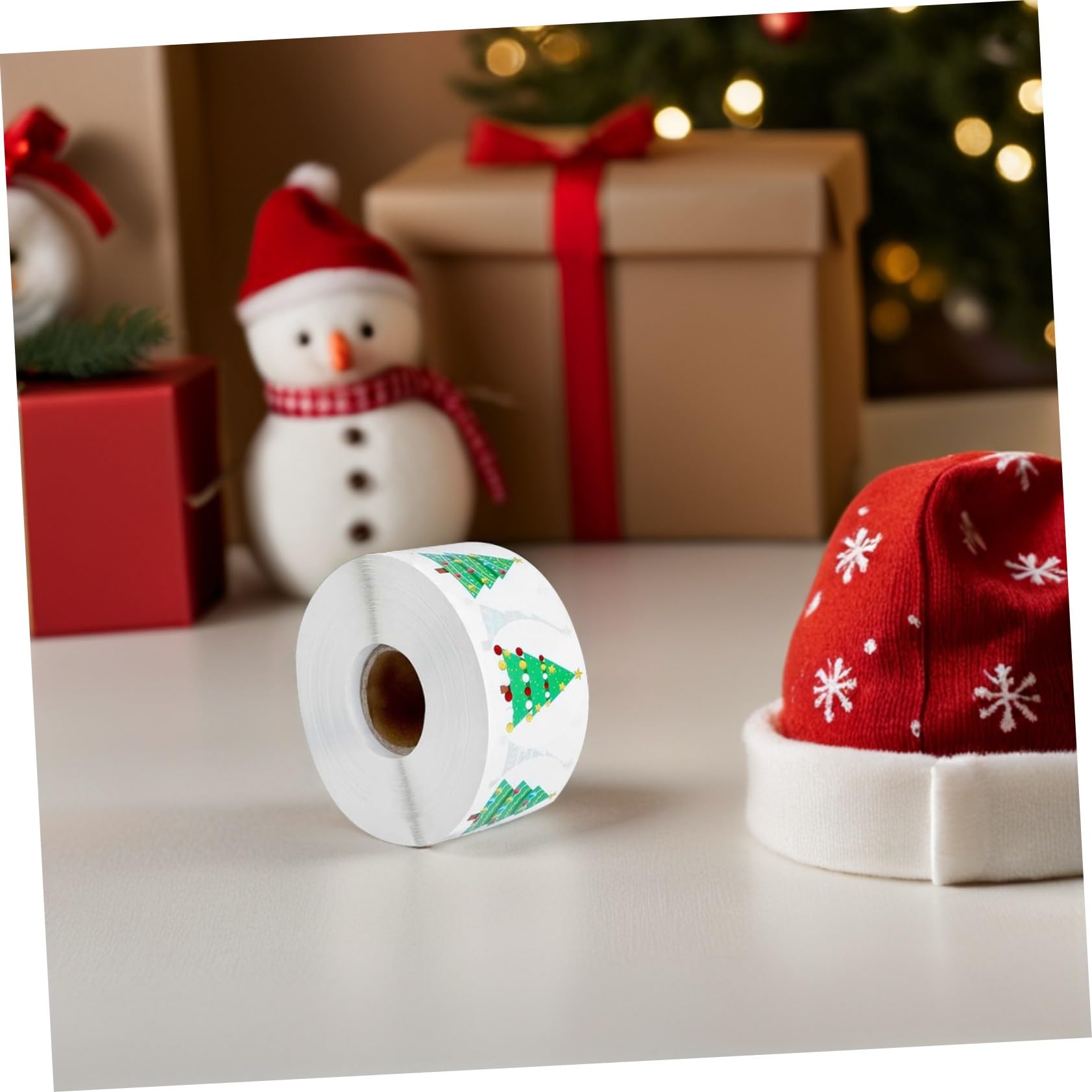 8 Rotoli Adesivi per Feste di Natale Adesivi Natalizi per Biglietti Decalcomanie Autoadesive per Casa per Feste Etichette per Incartare i Regali